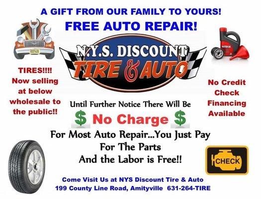 Free Auto Repair. Pay for Parts only, labor is FREE!