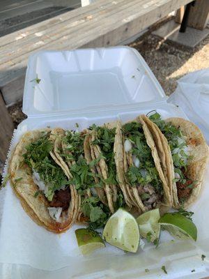 tacos are generously sized and delicious