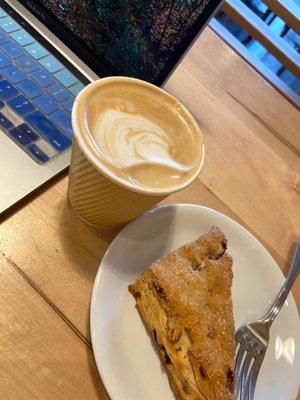 Honey Bourbon Latte, a winter special, and a cranberry-orange scone