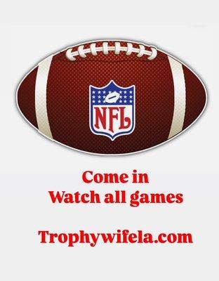 We show all NFL GAMES @TrophywifeLa 
come join us !
Brunch sunday 930AM