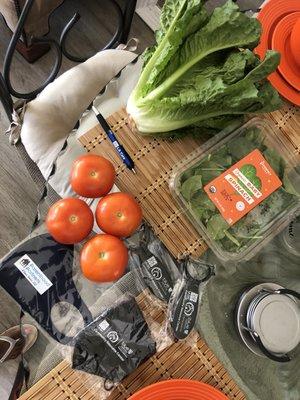 Look @these gorgeous fresh veggies & goodies I received from Can Am Dental @their community fair.