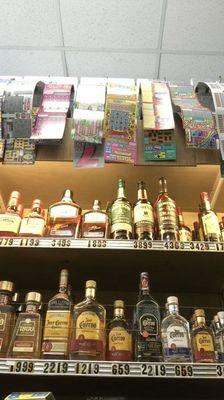 Lottery scratcher tickets & liquors