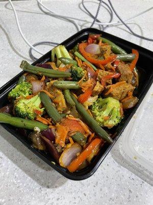 Tofu and vegetable rice bowl