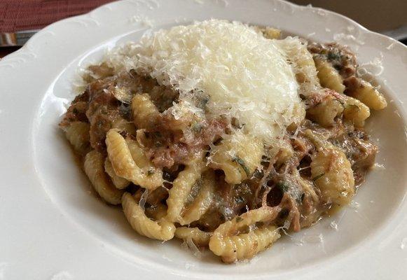 LAMB CAVATELLI Braised Lamb, Pecorino, Confit Chili, Ricotta