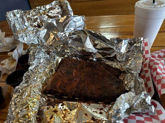 Ribs. They was falling off the bones. They was very good just a little bit of charcoal flavor to them.