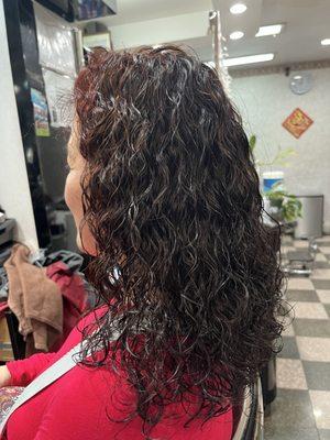 Perm with henna coloring