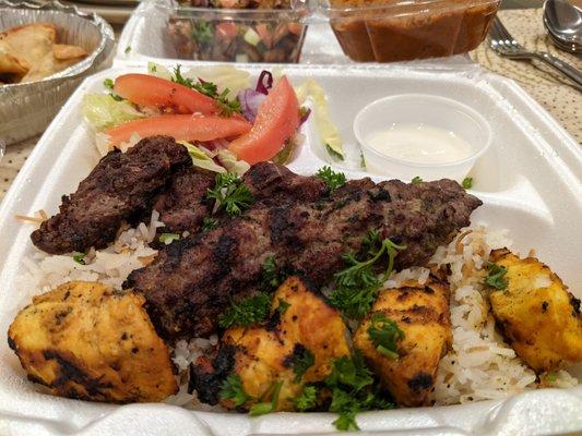 Mixed grill kebab plate