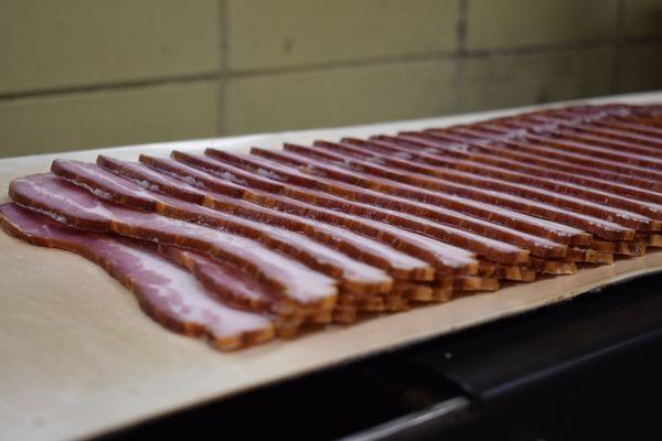 Our world-famous bacon smoked in-house!