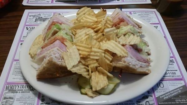 Club sandwich at Good Golly's