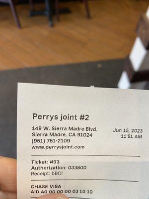 Perry joint 148 west Sierra madre Blvd