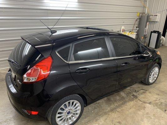 2014 Ford Fiesta received some tint love, 20% all around with Lexen premium carbon film