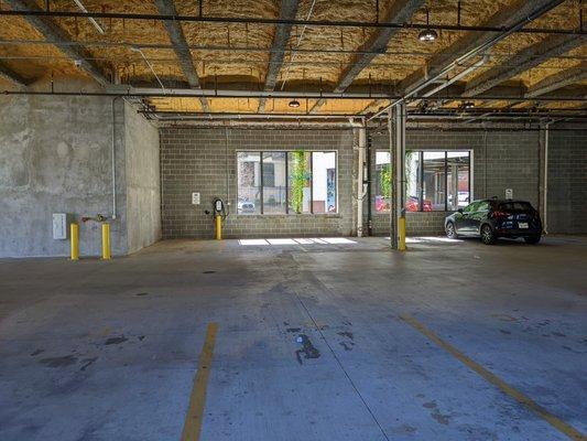 EV Charging Station in the Holiday Inn South End parking deck, Charlotte