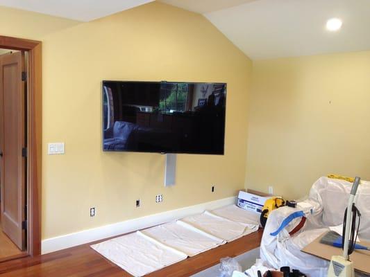 Full swing 60" recess mount TV.