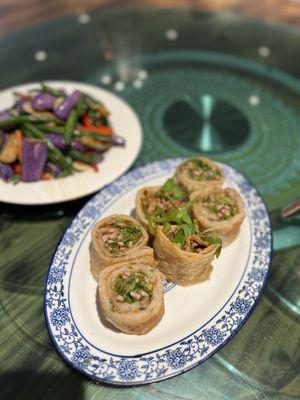 A23 Roast Beef with Scallions Roll in Scallions Pancake