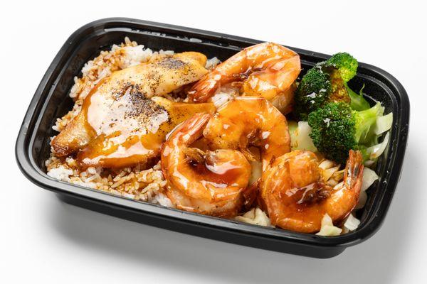 Grilled Seafood with Broccoli Rice