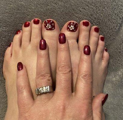 Pedicure by Mary and Full Set by James