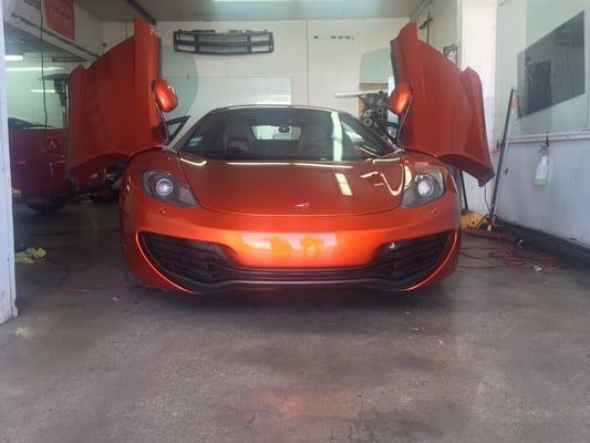 This Beautiful McClaren P1  Came in for 3M Crystalline and Carbon Fiber wrap on Hood.