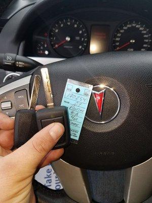 Pontiac g8 laser keys cutting  and programming