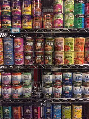 Wall o' fancy canned pet food