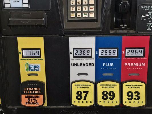 E85 pump and prices