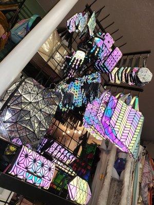 Luminous brand wallets, purses, fanny packs, backpacks, and gloves!