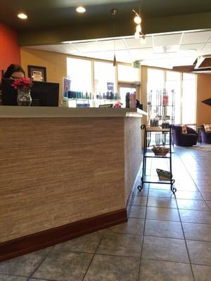 Front desk inside salon