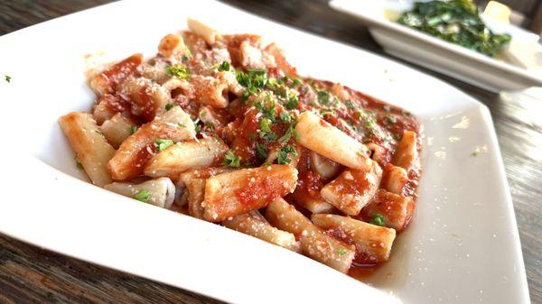 Penne pasta in marinara sauce