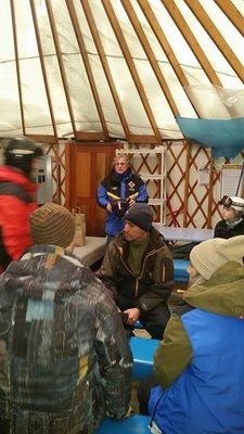 The yurt, located on the E. Side of SkiBowl, has hot chocolate, glove dryers and places to store bags and lunches throughout the day.