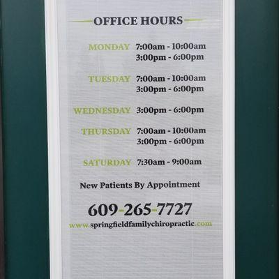 Updated hours