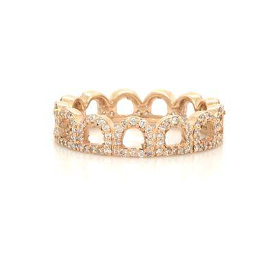 Diamond and 14K Yellow Gold Crown Ring