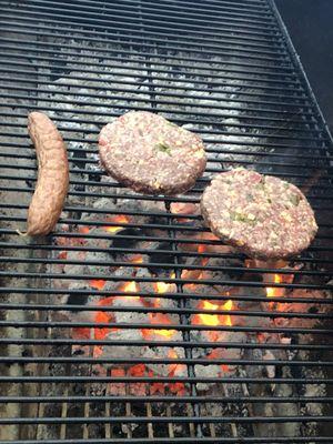 Choose. Purchase. Grill. Delicious. Jalapeño cheddar burgers and beer brats