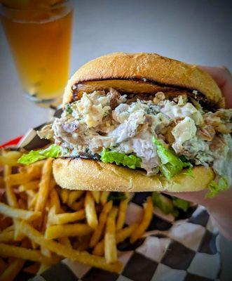 Chicken Salad Sandwich on brioche. Made with local pastured chicken. Only at lunch! Served daily.