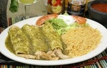 Enchiladas green sauce and grilled chicken