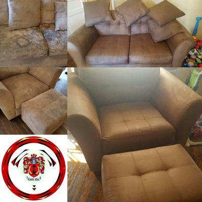 Trashed Upholstery Restored To Like New Conditions And Standards Of Clean.