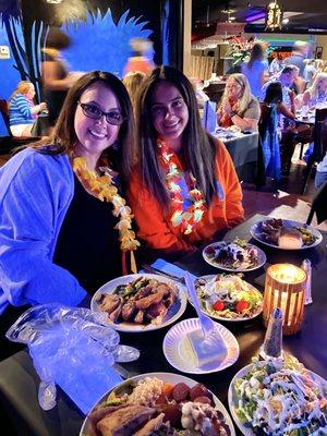 Delicious dinner and some happy patrons.