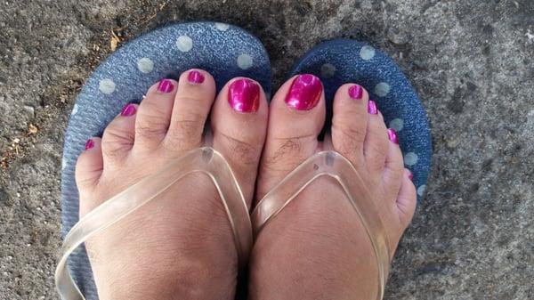 Excellent pedicure from the younger lady :)