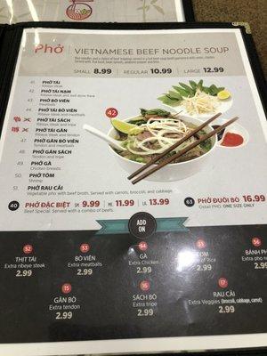 Good selection of Pho!