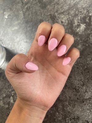 almond acrylic in pink.