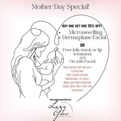 Mothers day special! Book now!