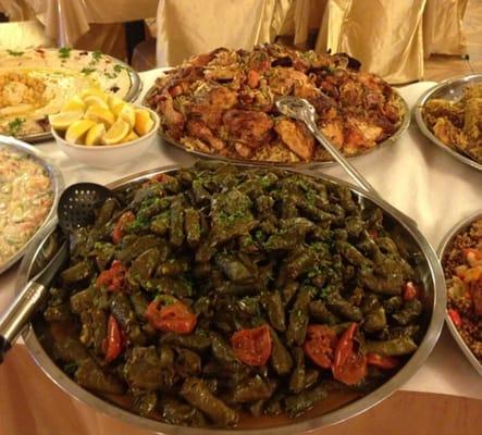 Grape leaves at Ramadan buffet