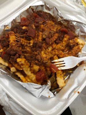 Soggy inedible chili cheese fries.