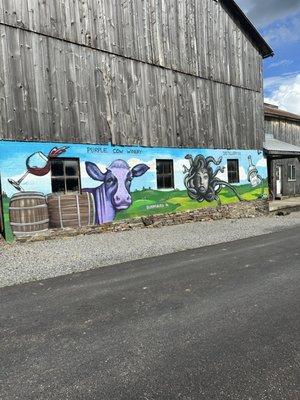 Barn across street