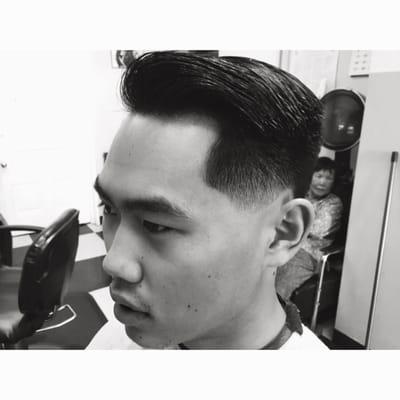 BALD TAPER w/ SIDE PART STYLED W/ AC Pomade, frozen w/ BioMega [cut and styled by ERIC C.]