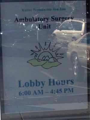 Lobby hours for Ambulatory Services.