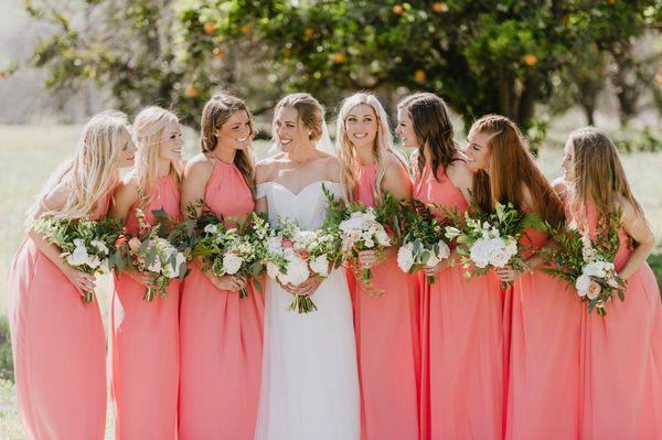 The bride and her lovely bridesmaids!