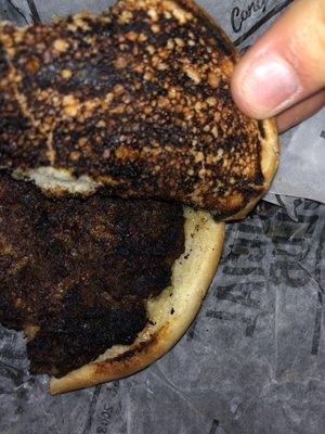 Burnt burger