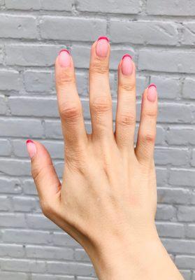 Here's my mani- hot pink French nails ;)