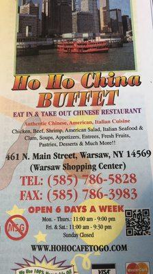 Hoho china buffet eating N togo