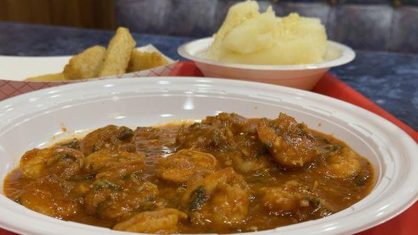 Shrimp in creole sauce.