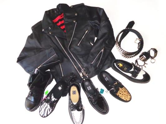 Men's clothing, shoes, boots, and accessories.